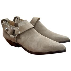 Rag & Bone Westin Harness Leather Booties In Light Sand Western Size 38
